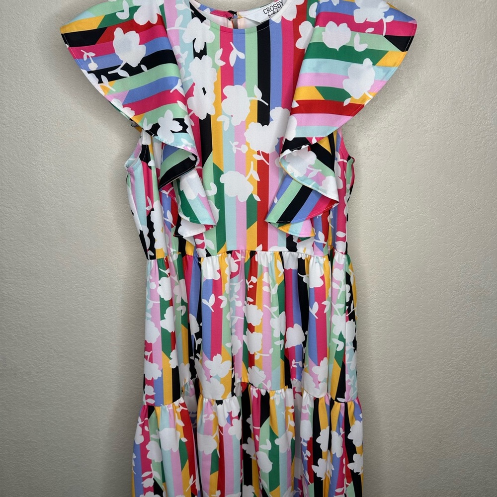 CROSBY by Mollie Burch Black and White Flutter Sleeve Sundress